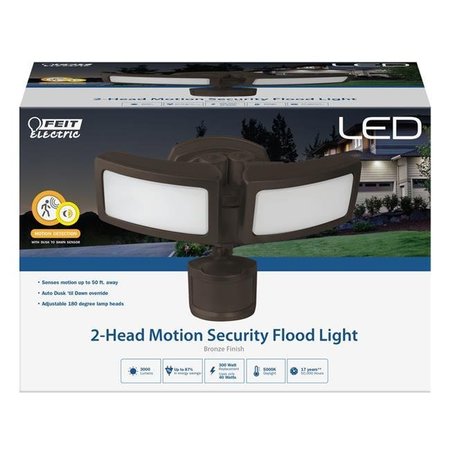 FEIT ELECTRIC Feit Electric 3002318 Motion-Sensing Hardwired LED Bronze Security Floodlight 3002318